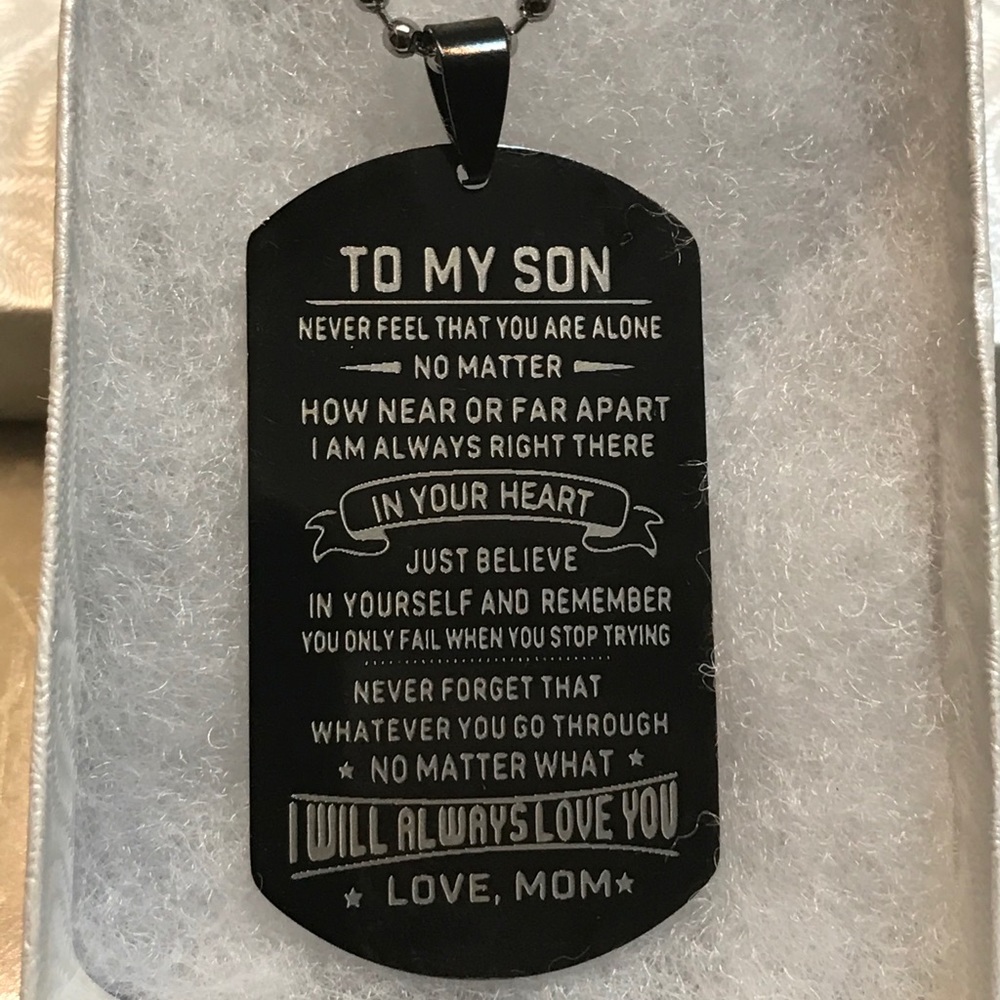To My Son... Stainless Steel Dog Tag Necklace
